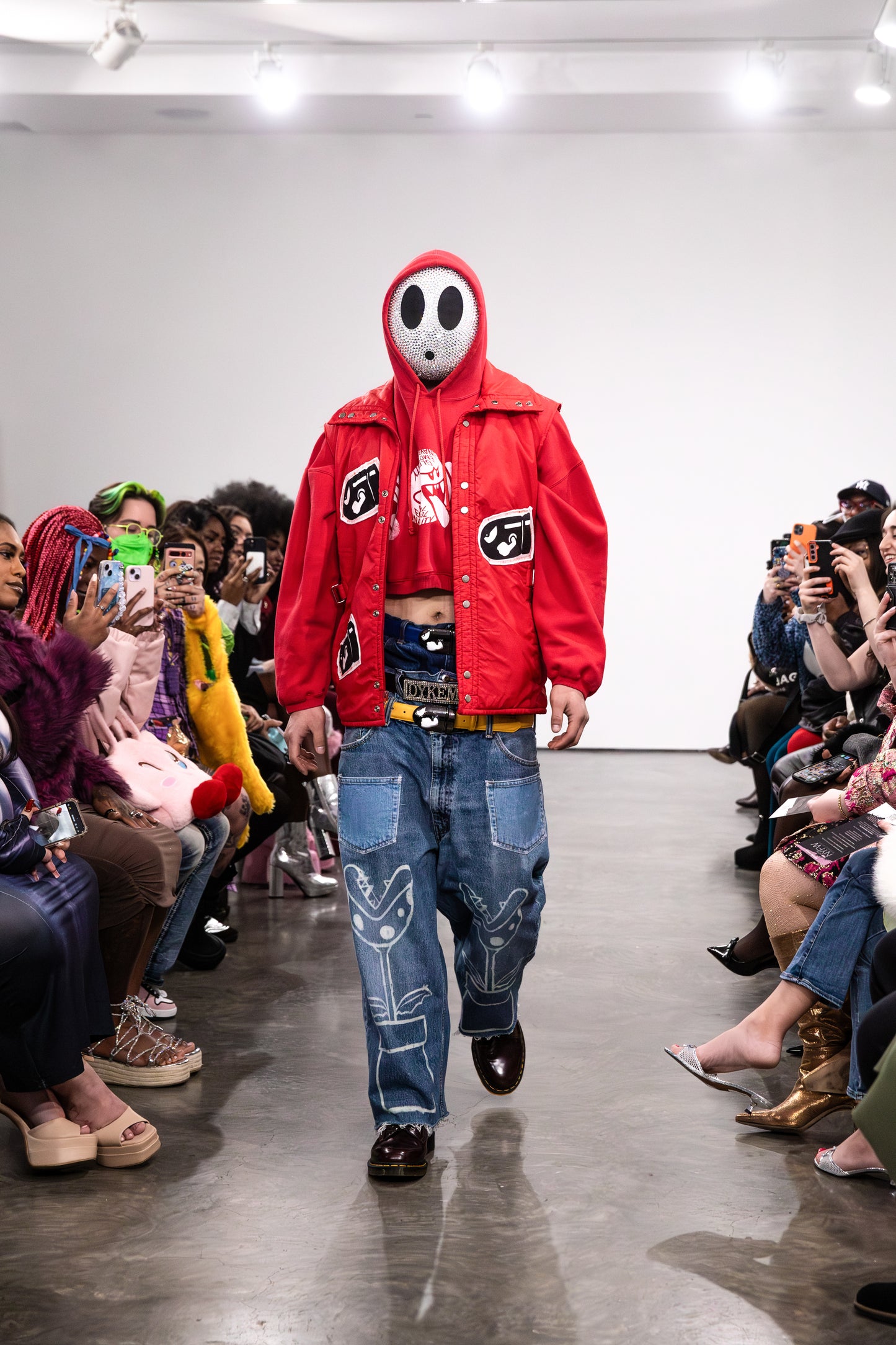 GLASS CRYSTAL SHY GUY MASK —NYFW