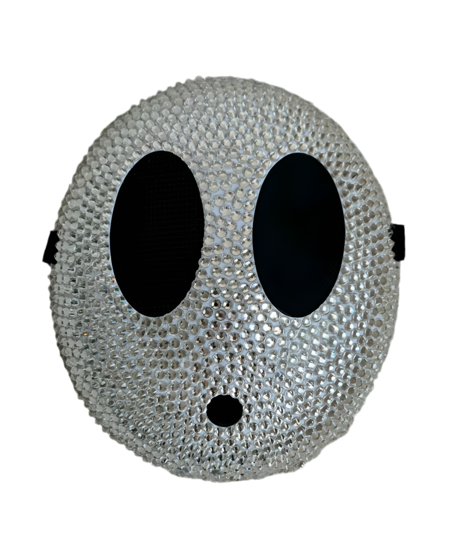GLASS CRYSTAL SHY GUY MASK —NYFW