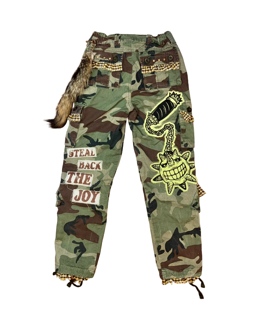 RUFFLE GREEN CAMO PANTS