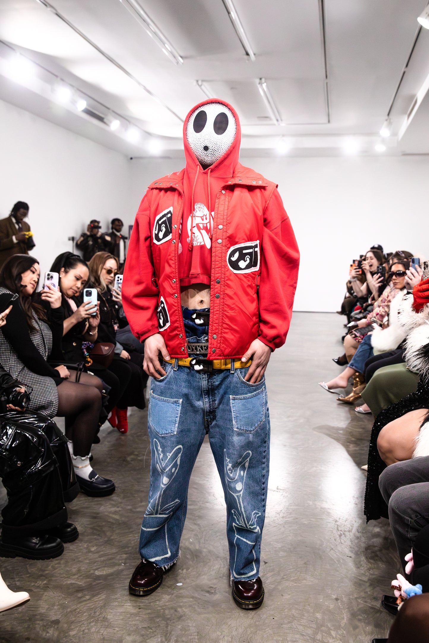 GLASS CRYSTAL SHY GUY MASK —NYFW