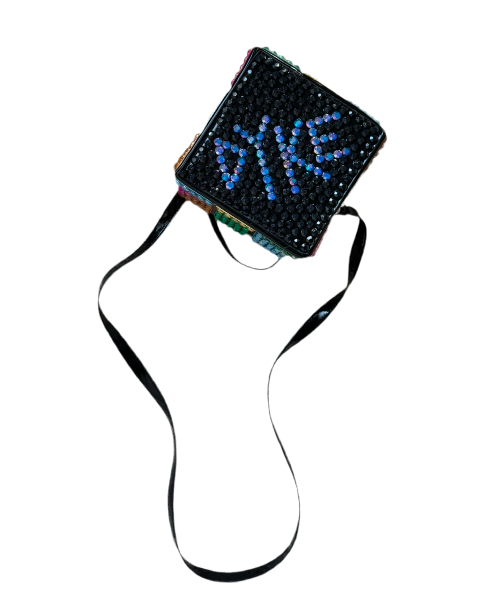 RHINESTONED 3D RUBIKS CROSSBODY CUBE —NYFW