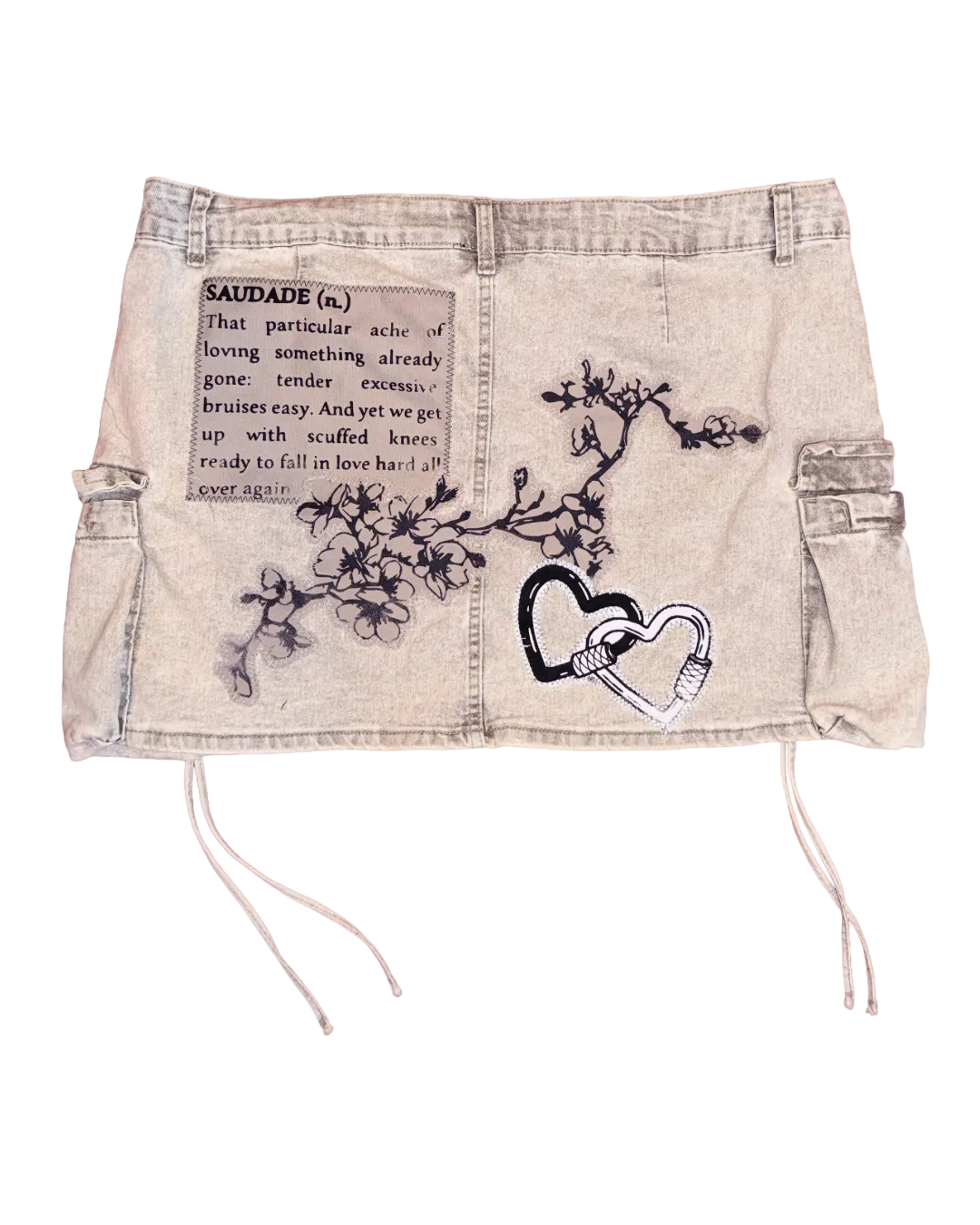 ACID GREY CARGO SKIRT