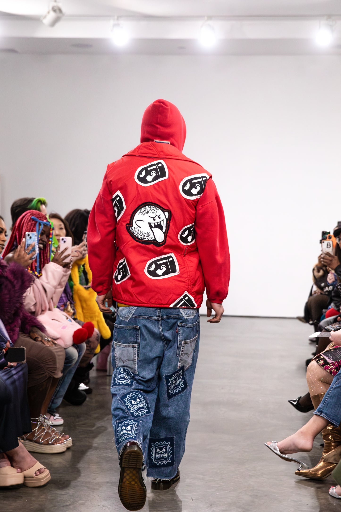 TRIPLE WAISTBAND PIRANHA PLANT JEANS—NYFW
