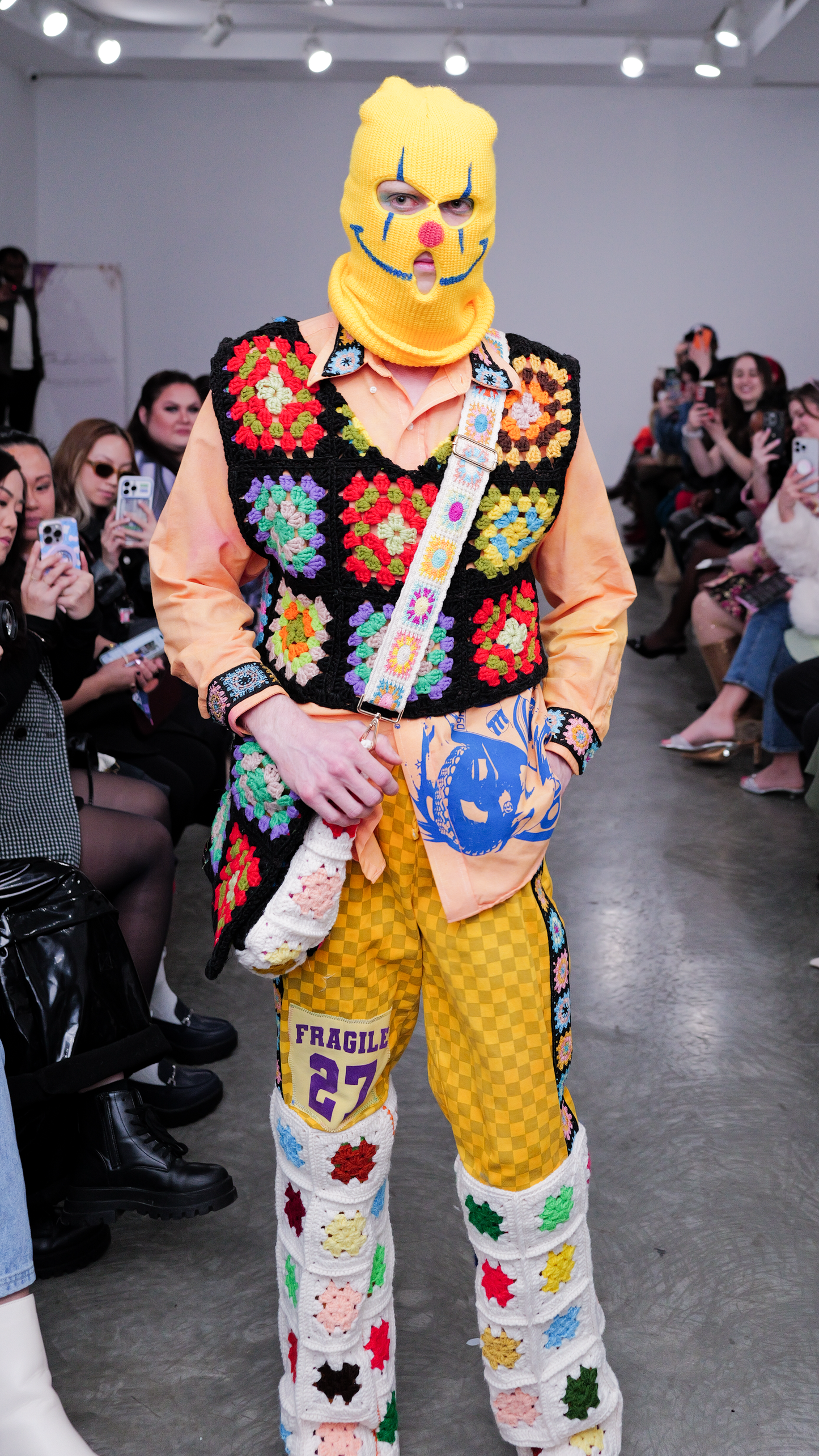 DRIVE SAFE SOMEONE LOVES YOU CROCHET BUTTON DOWN —NYFW