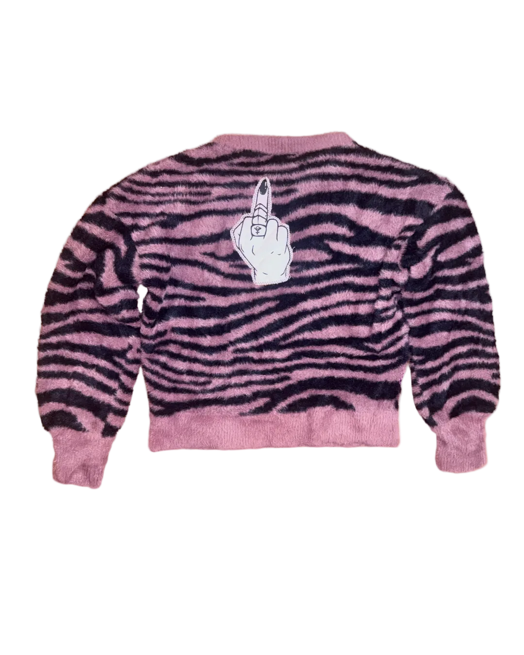 MAUDE ZEBRA PRINT FUR SWEATER