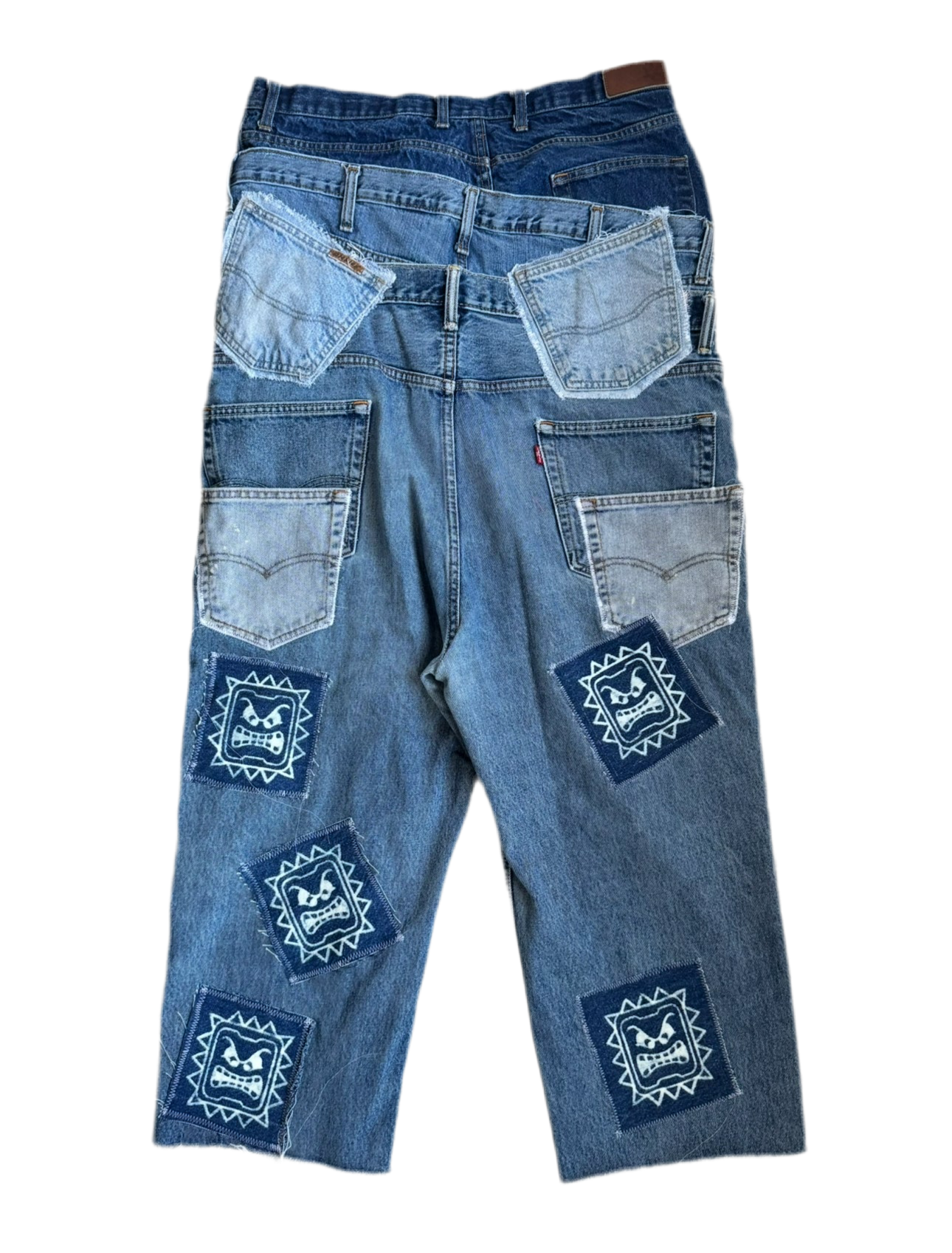 TRIPLE WAISTBAND PIRANHA PLANT JEANS—NYFW