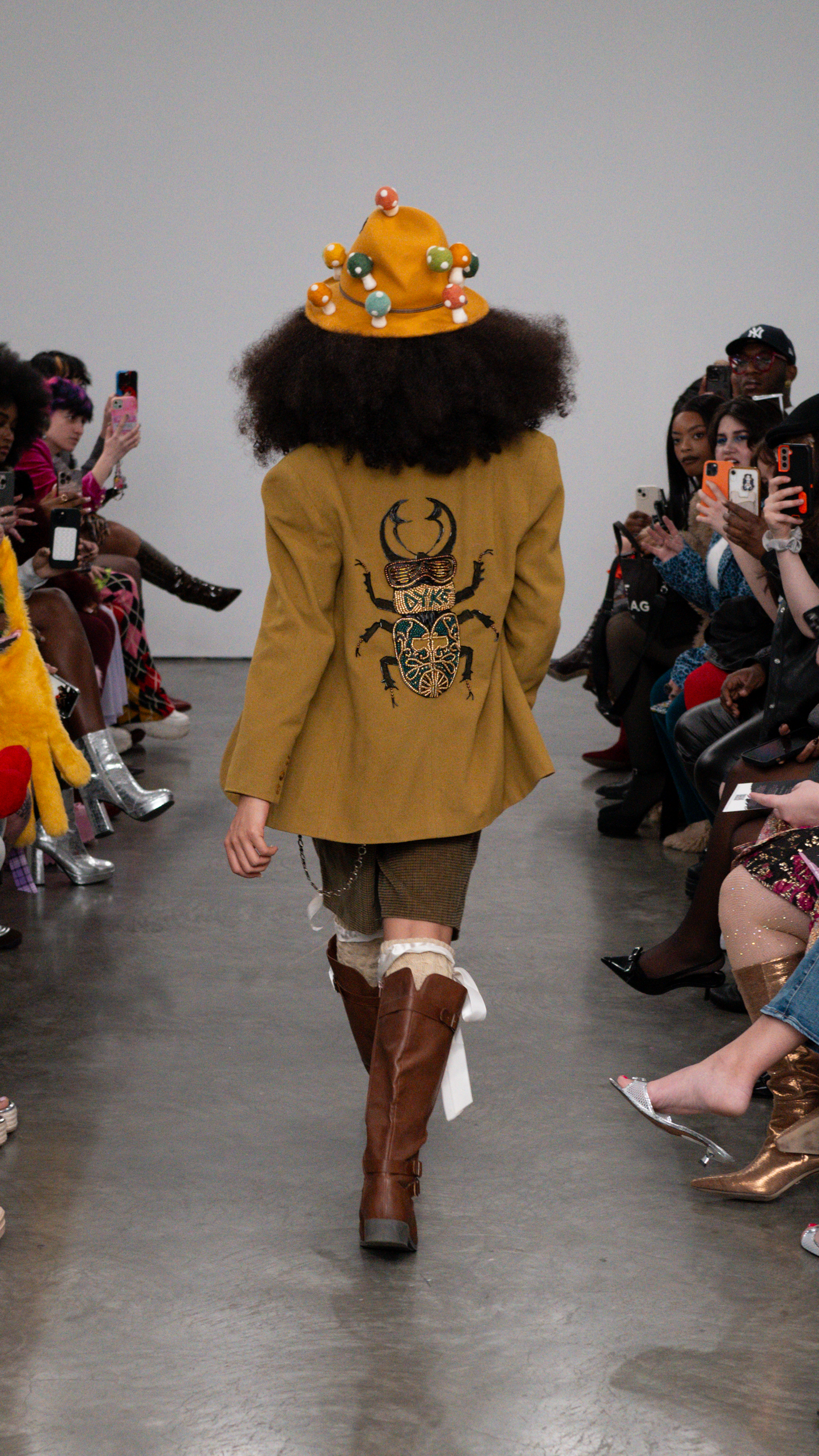 BEADED BEETLE FENNEL WOOL BLAZER—NYFW