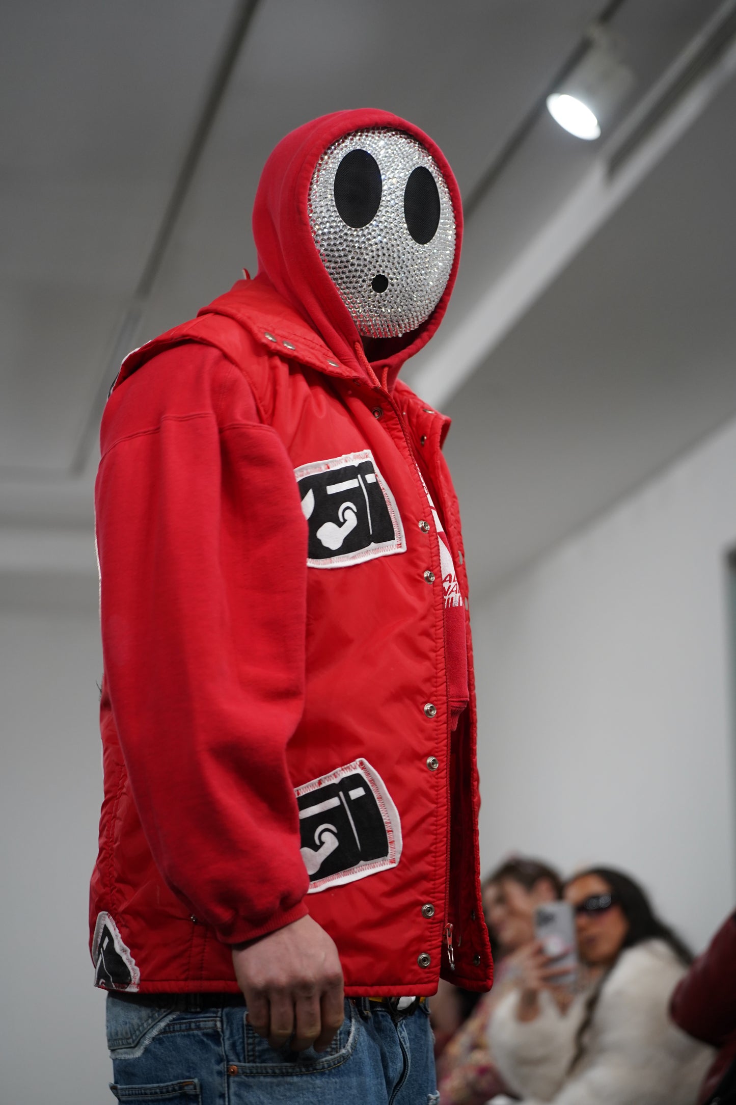 GLASS CRYSTAL SHY GUY MASK —NYFW