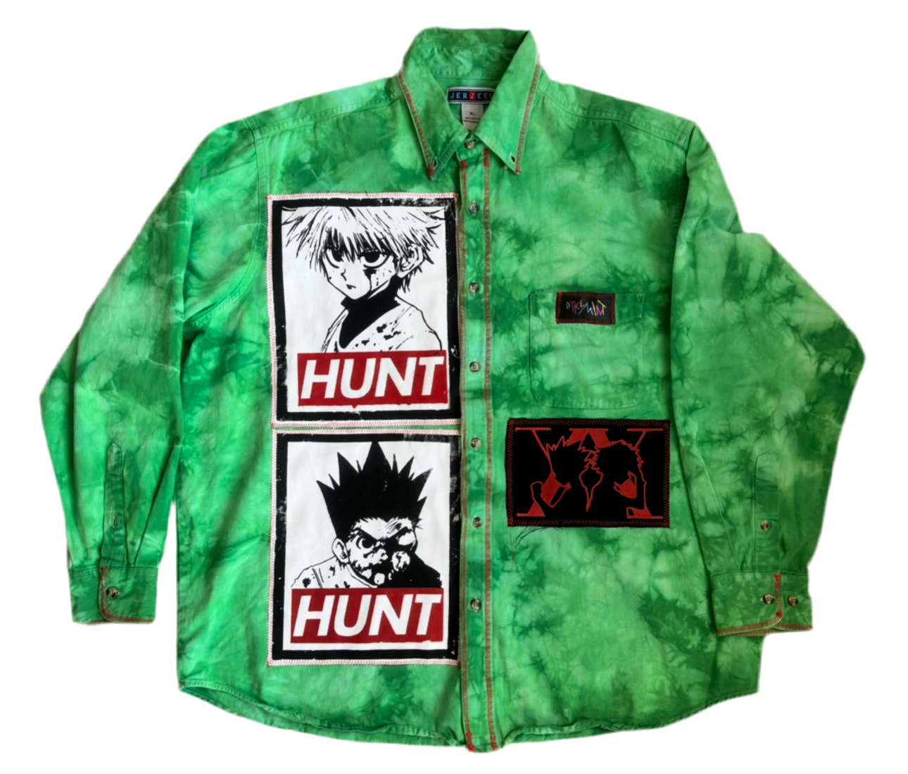 99, 405, and 99 TIE DYE BUTTON DOWN