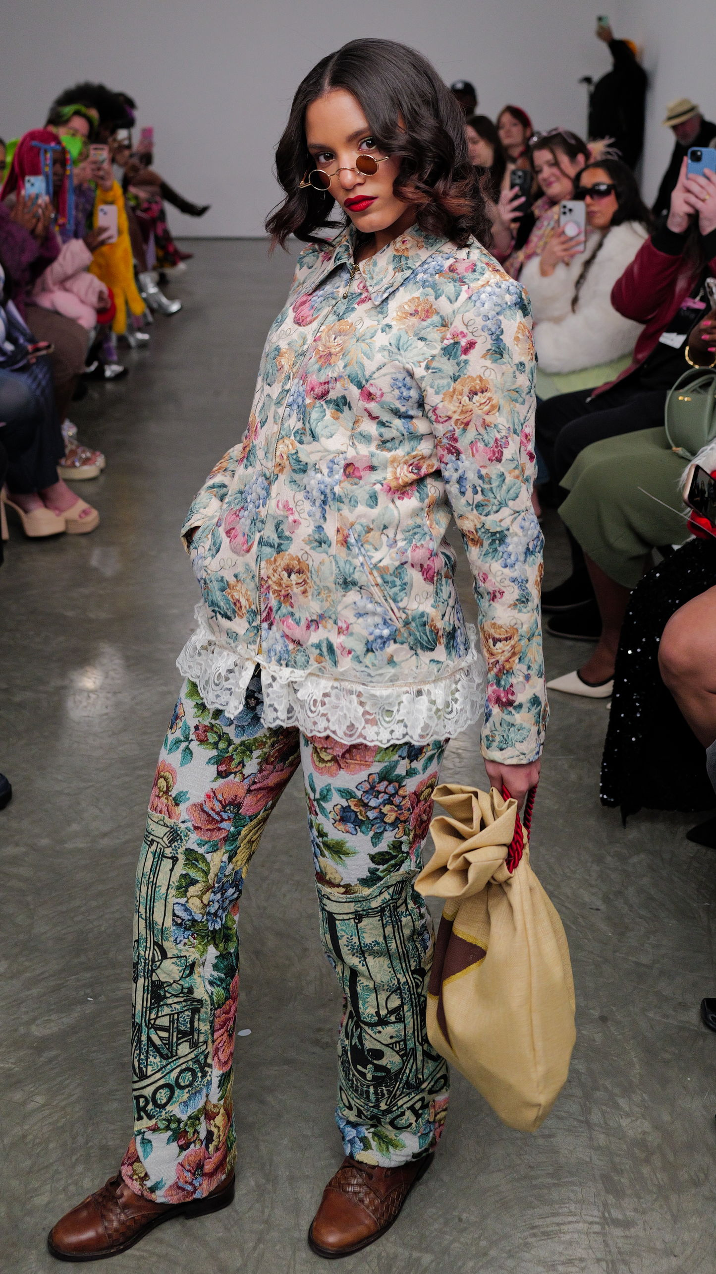 TOM CROOK FLORAL LACE ZIP UP JACKET —NYFW
