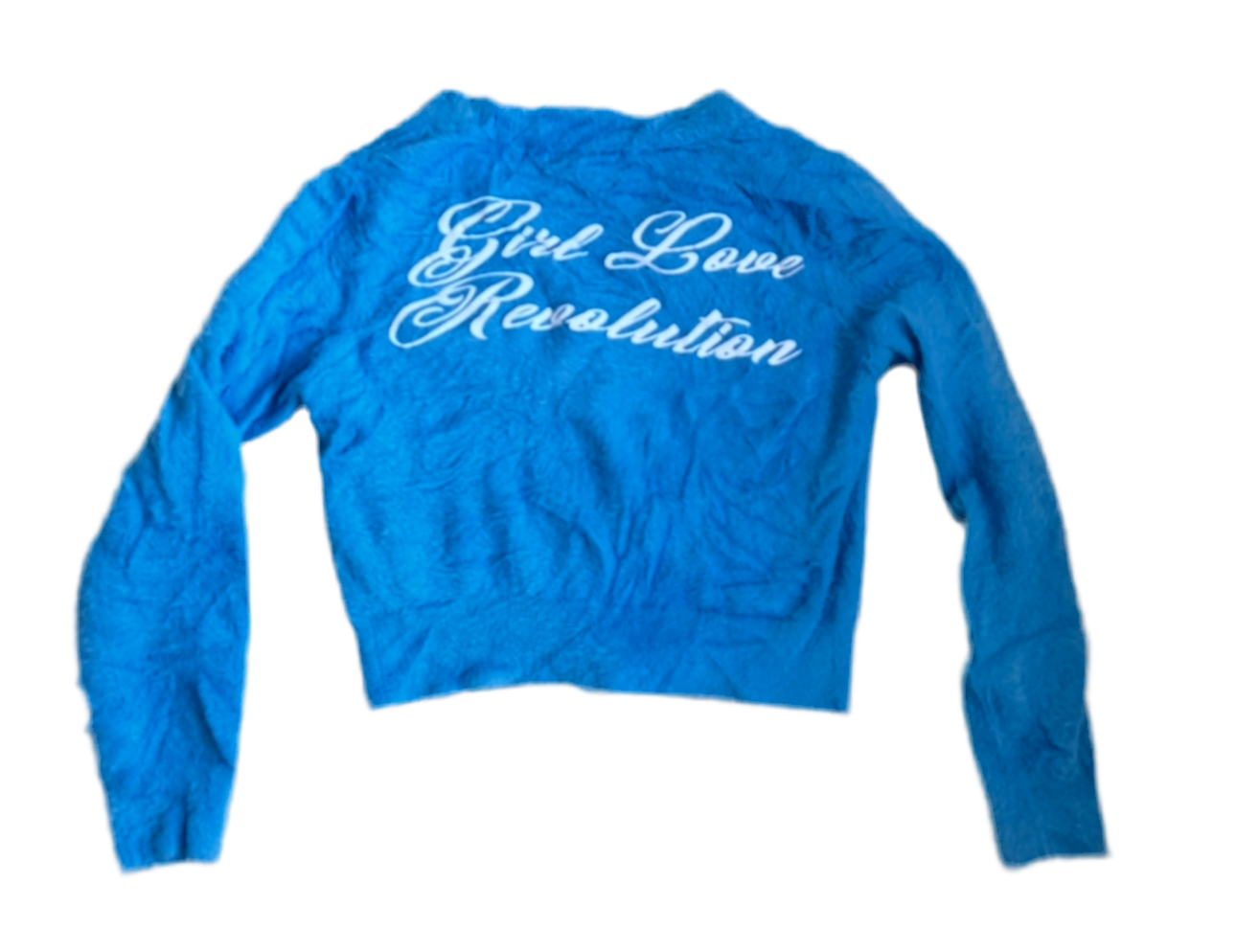 GIRL LOVE REVOLUTION FUZZY CARDIGAN —NYFW