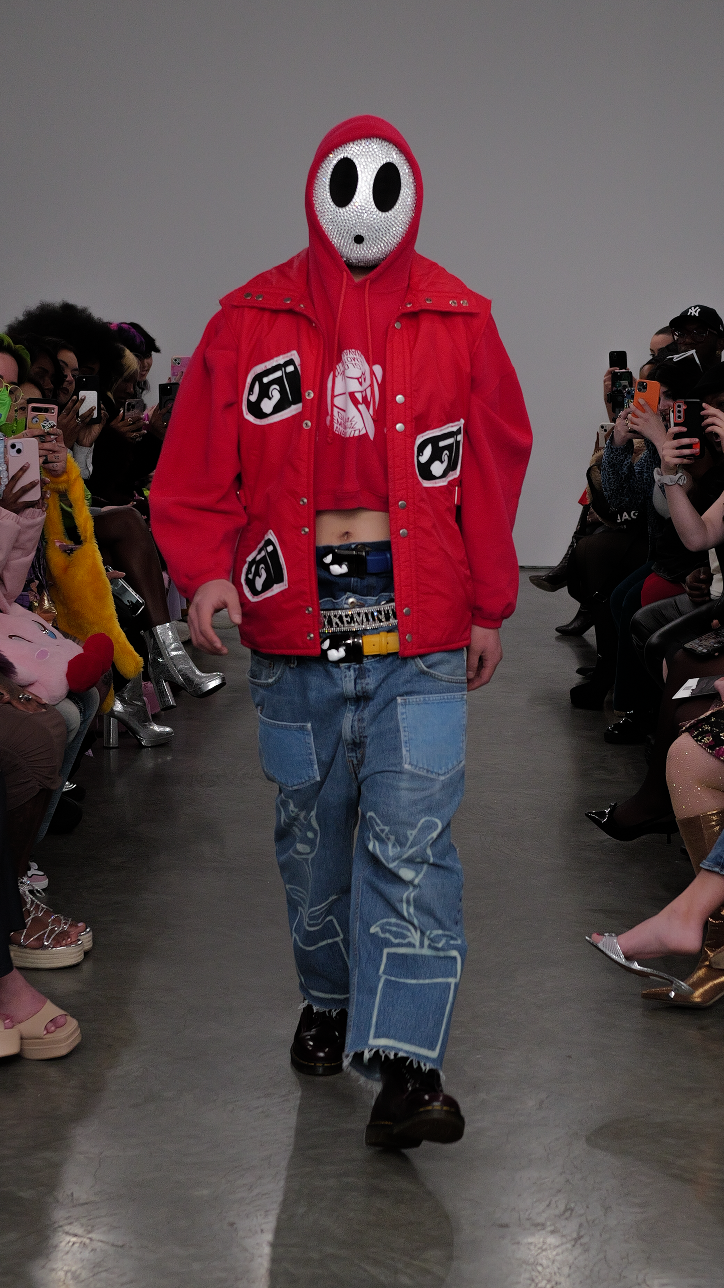 GLASS CRYSTAL SHY GUY MASK —NYFW