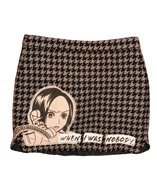 PHONE CORD HOUNDSTOOTH SKIRT