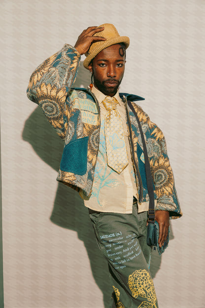 SUNFLOWER TAPESTRY VARSITY JACKET