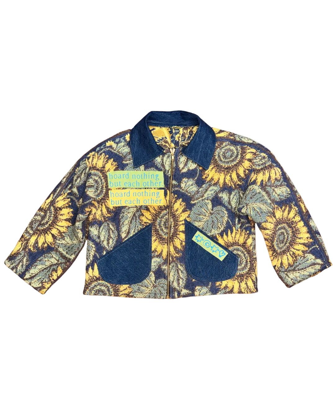 SUNFLOWER TAPESTRY VARSITY JACKET