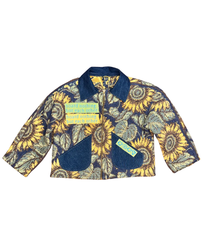 SUNFLOWER TAPESTRY VARSITY JACKET