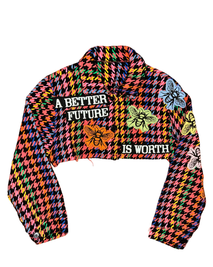 RAINBOW HOUNDSTOOTH TOP
