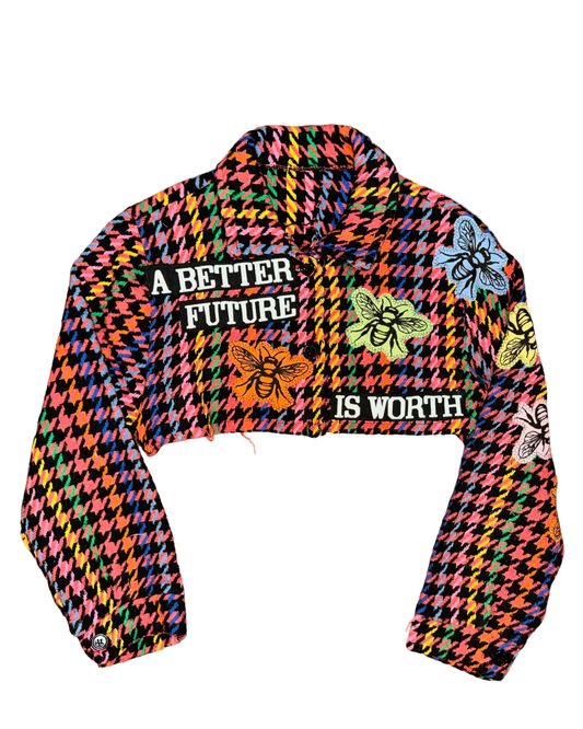 RAINBOW HOUNDSTOOTH TOP