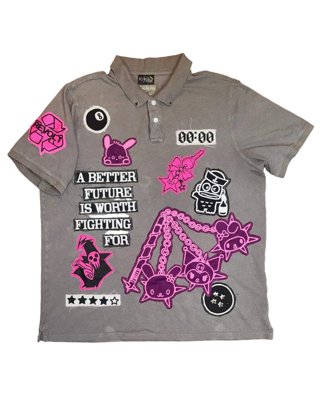 SOUL-RIO GREY & PINK POLO