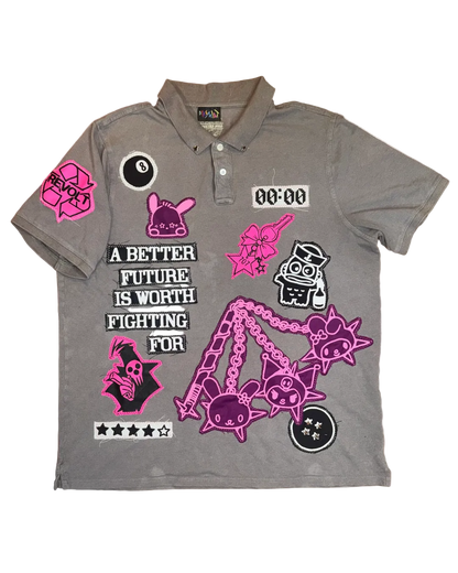 SOUL-RIO GREY & PINK POLO