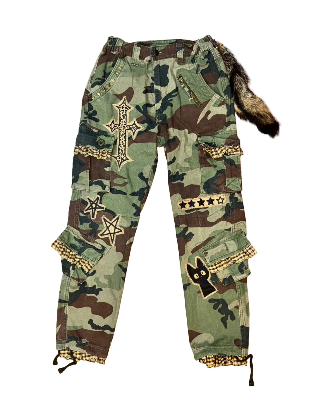 RUFFLE GREEN CAMO PANTS