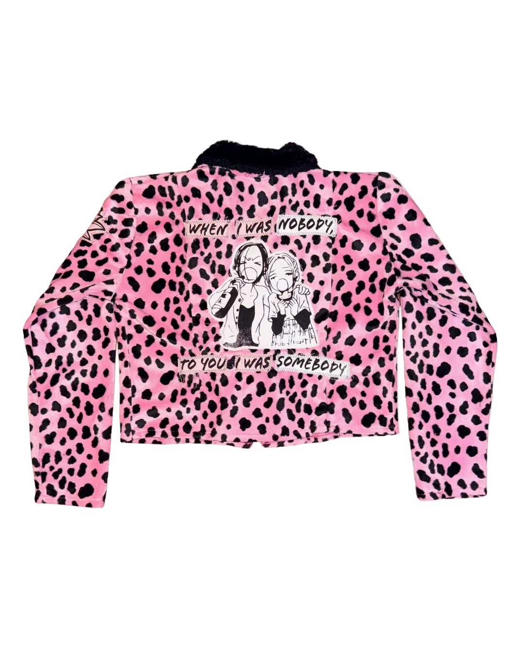 PINK & BLACK CHEETAH FUR ZIP UP