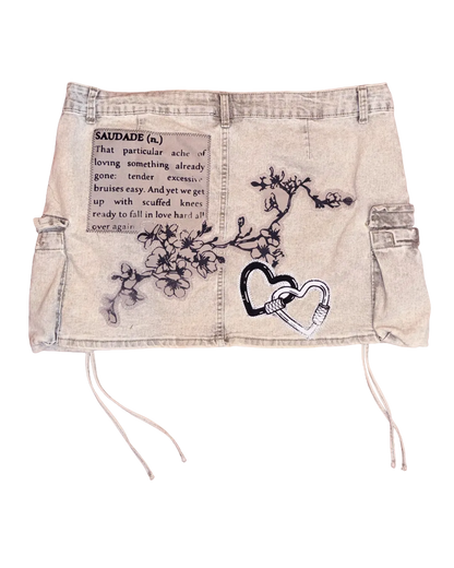 ACID GREY CARGO SKIRT