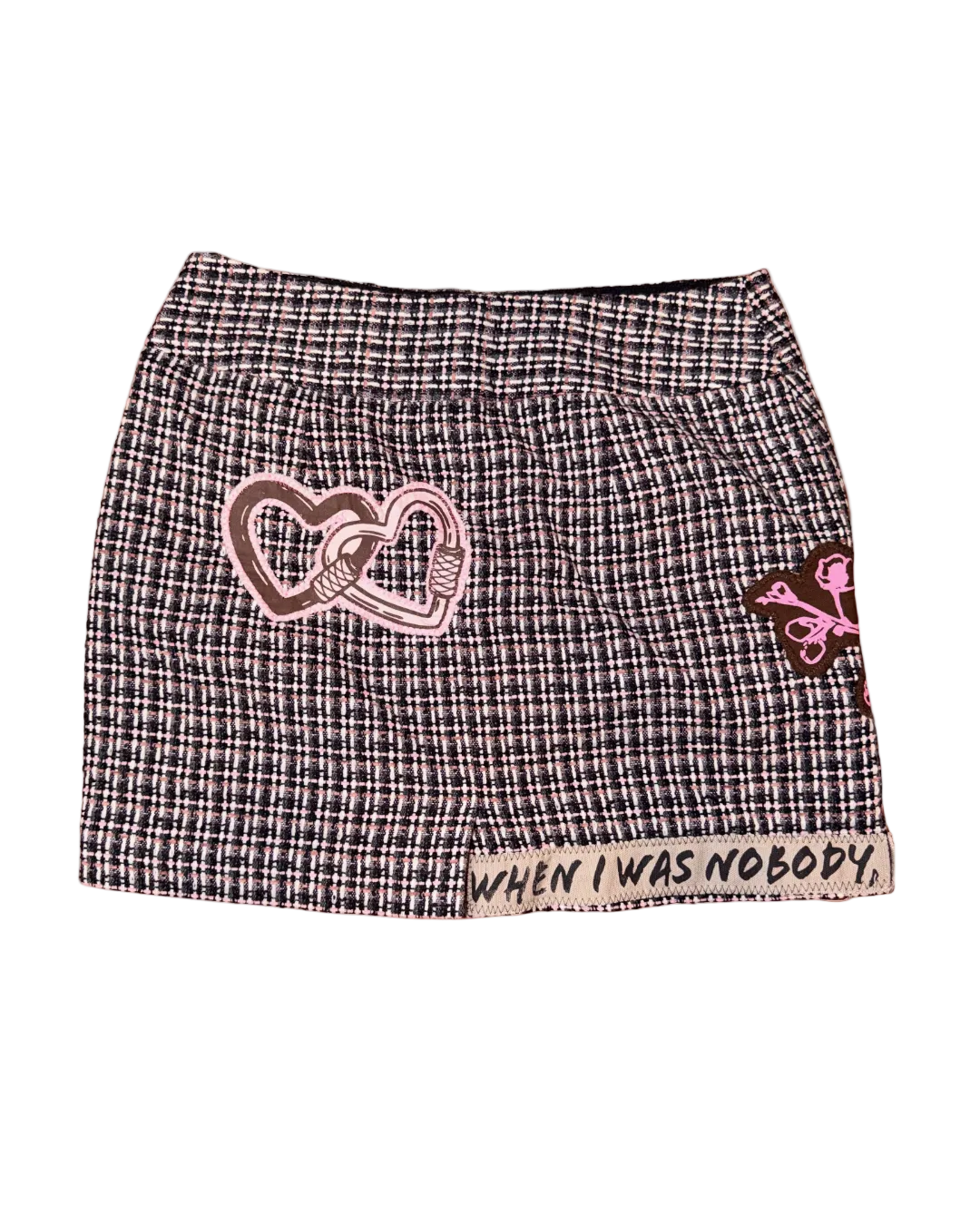 SAKURA PLAID TEXTURED SKIRT