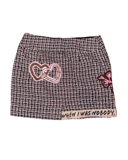 SAKURA PLAID TEXTURED SKIRT