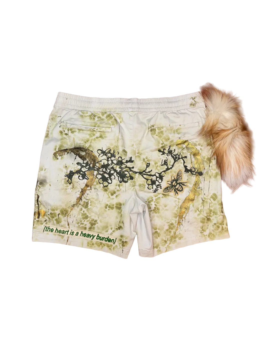 SPLATTERED GOLD FOREST SHORTS
