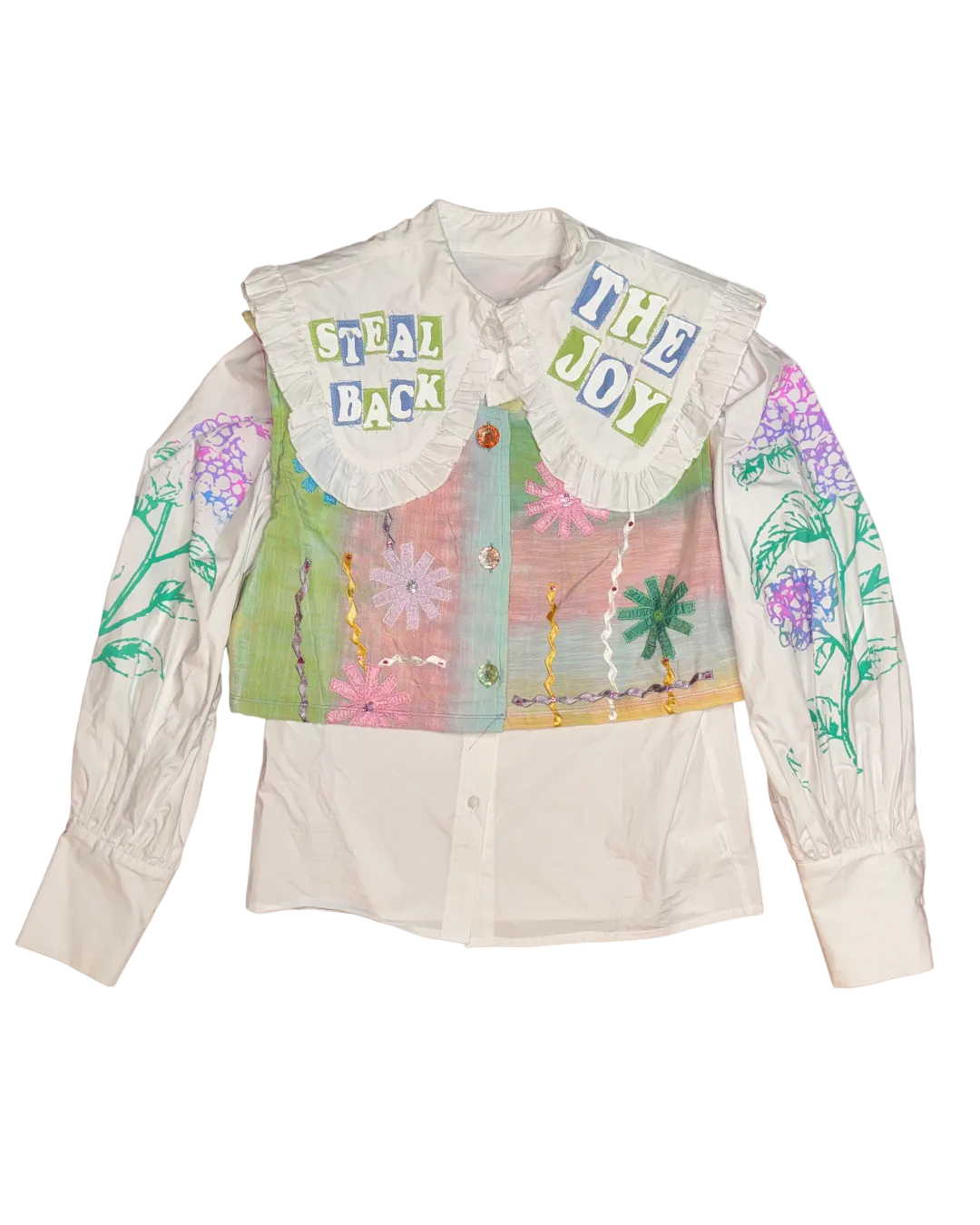 PASTEL CLOWNCORE BIG COLLAR SHIRT+VEST