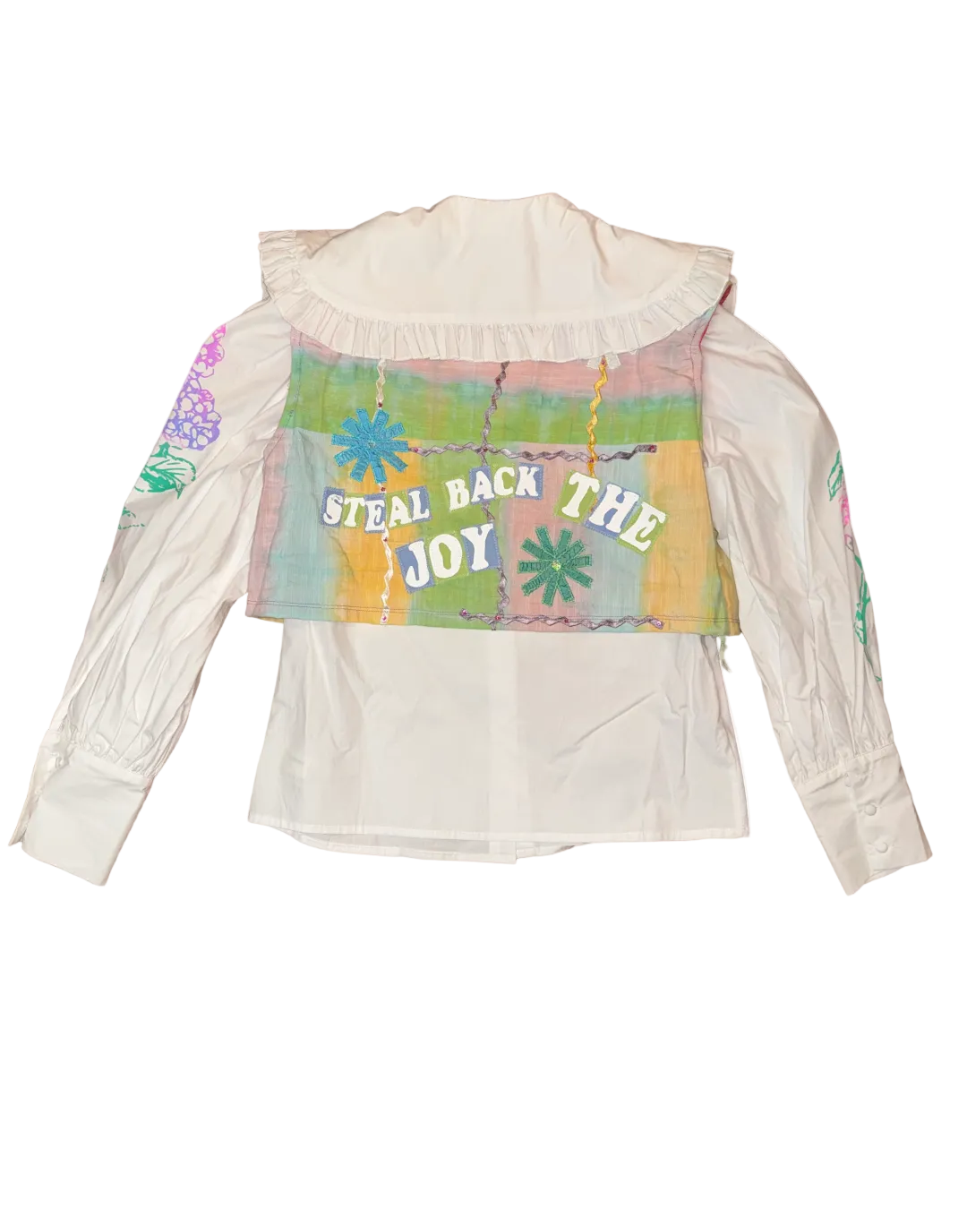 PASTEL CLOWNCORE BIG COLLAR SHIRT+VEST
