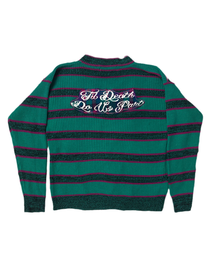 COFFIN CUTIES NANA — TEAL & FUSCHIA KISSY SWEATER