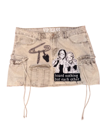 ACID GREY CARGO SKIRT