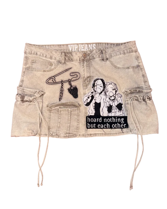 ACID GREY CARGO SKIRT