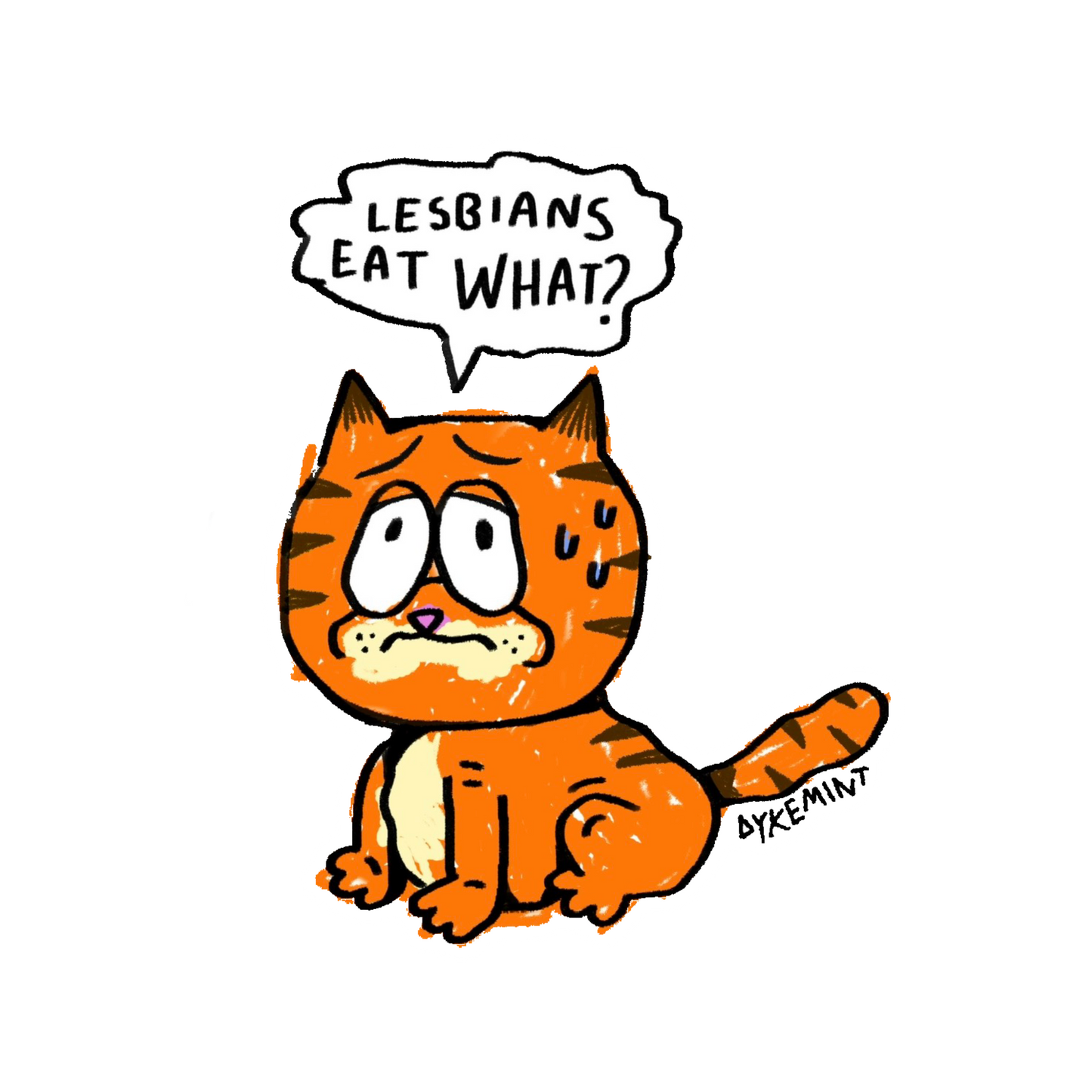 SCARED PUSSY STICKER