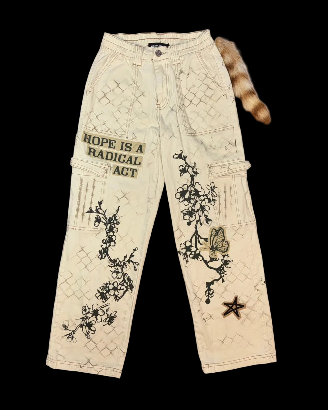 FLORAL FENCE CARGO PANTS