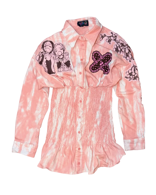 STRAWBERRY TIE DYE SCRUNCHY SHIRT?? DRESS?