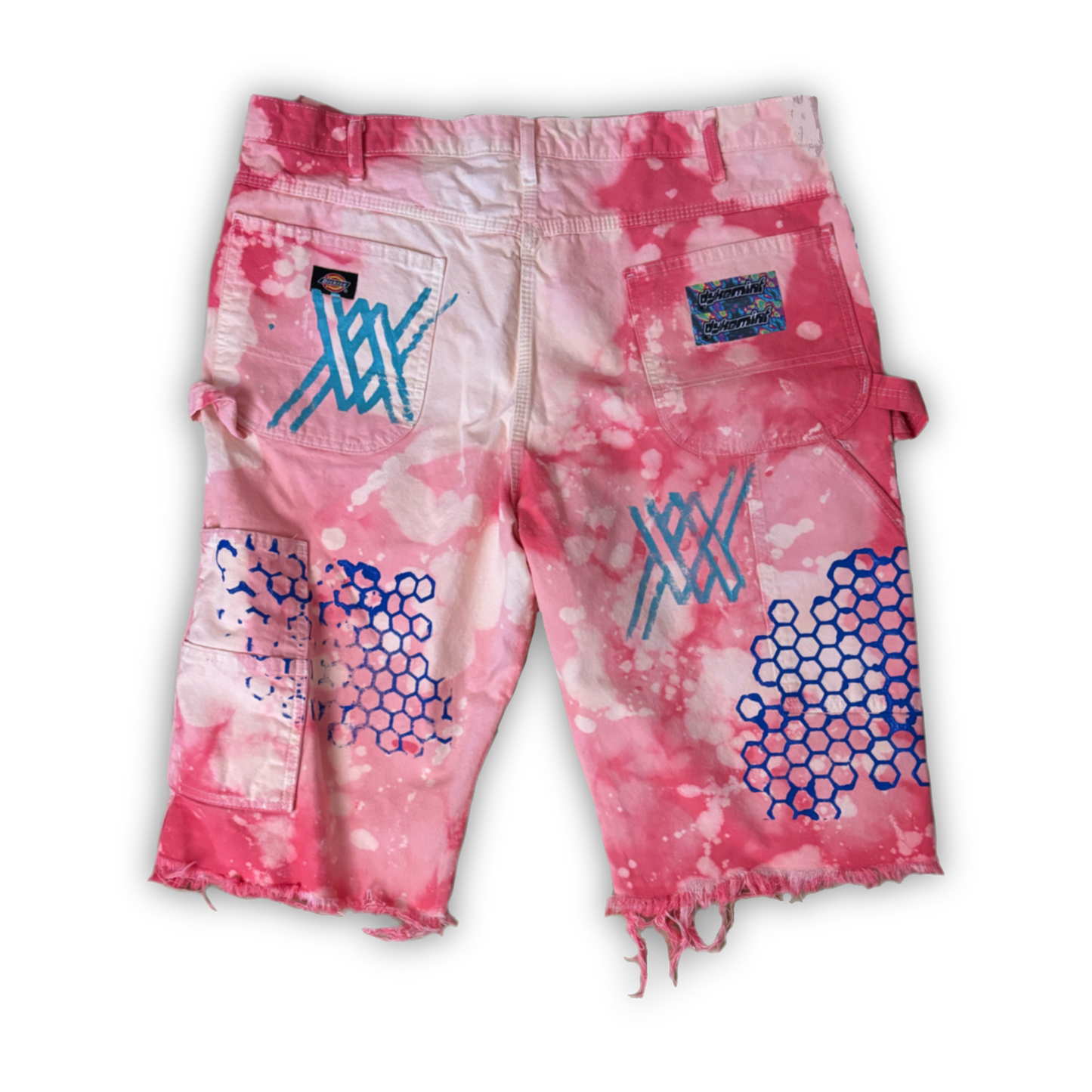DARLING DYED DISTRESSED DENIM CARGO SHORTS