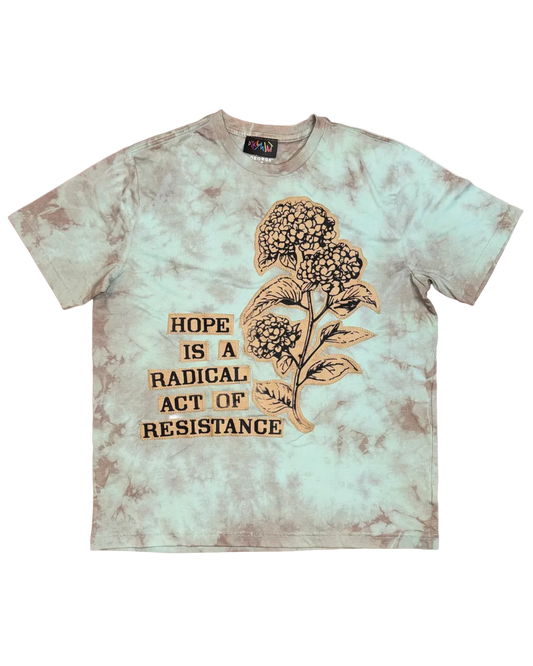 RADICAL HOPE TAUPE AND BLUE TEE